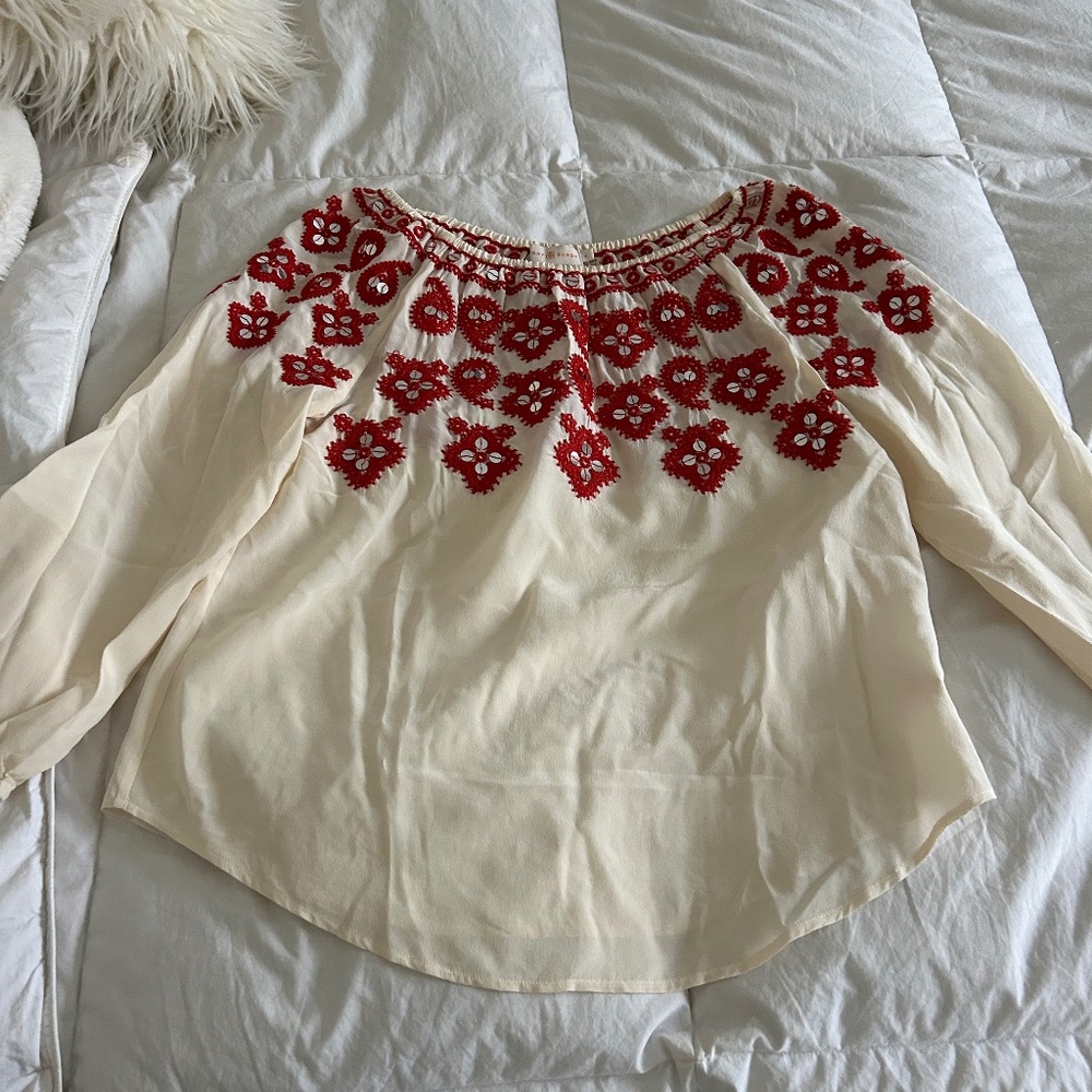 Tory Burch Off-the-Shoulder Blouse